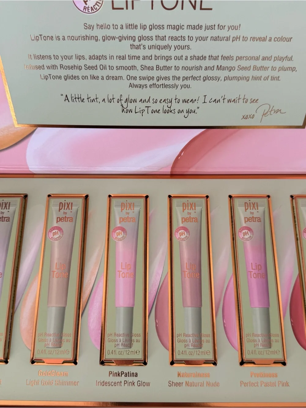 Pixi by Petra LipTone pH Reacting Lip Gloss 6 Piece Complete Set Gift Box New